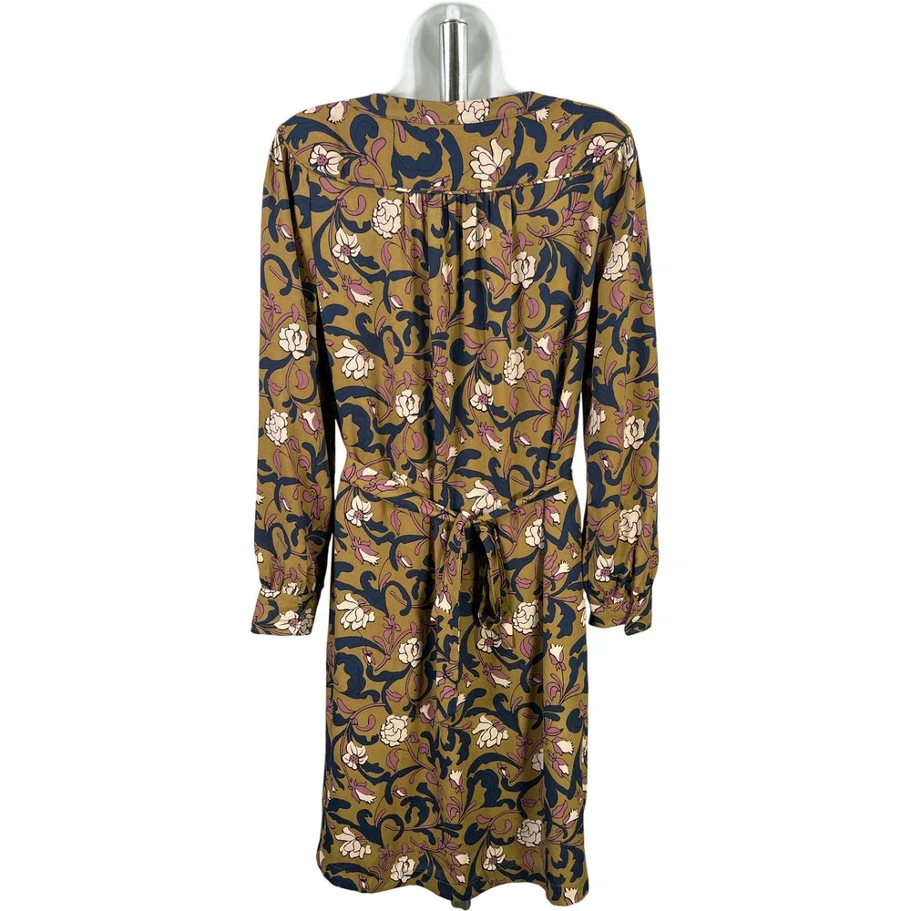 LOFT Women’s Olive Green Floral Long Sleeve Shirt Dress - M - Picture 2 of 4